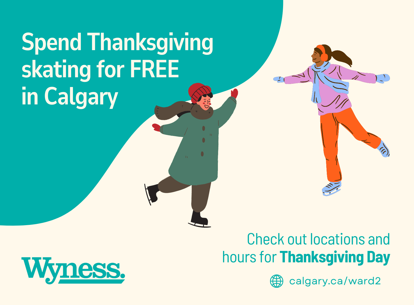 Free Skating and Updated Hours, Thanksgiving 2024